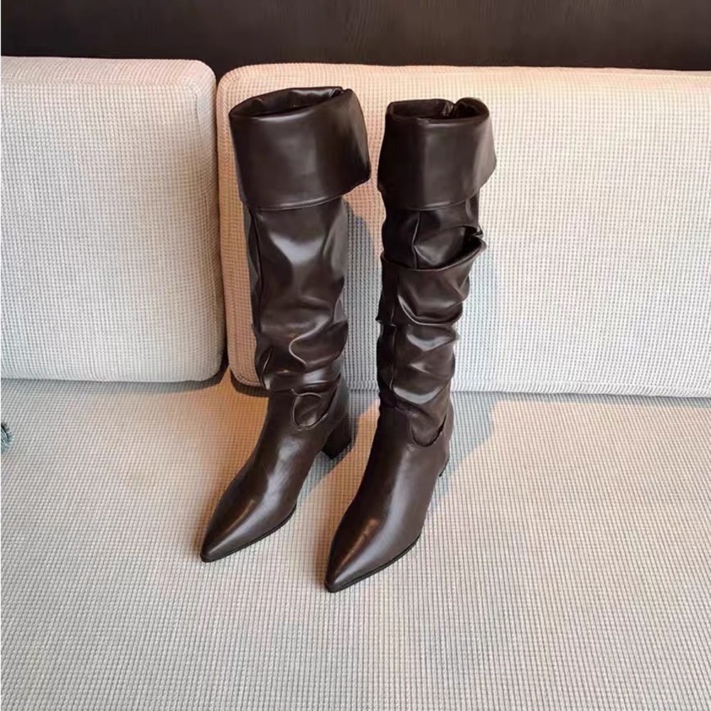 Brown leather boots NEW